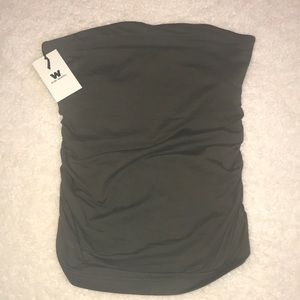 Olive green tube top from Worth